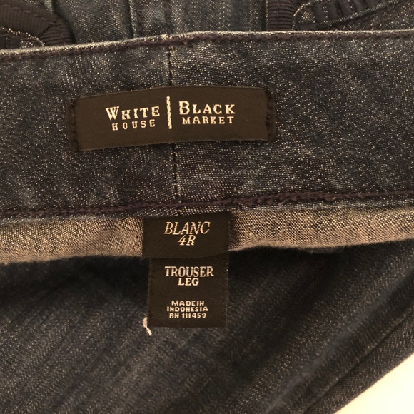 White House Black Market Blanc Sz 4R Trousers - Picture 9 of 9